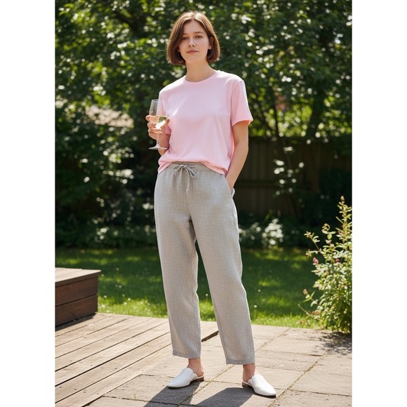 H&M Pants - H&M 100% Linen Pull on Pants. Size 36R (XL to XXL). Pockets. Coastal Chic. Beach